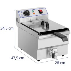 Royal Catering sähkökäyttöinen rasvanpaistin 10 l 3200 W poistoventtiilillä