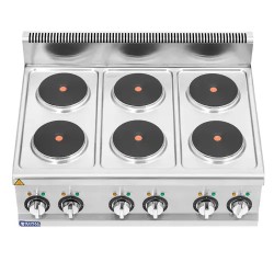 Royal Catering Elektroherd Gastro sähköliesi 12 kW 6 levyä 90 x 65 cm Pro 650 Series