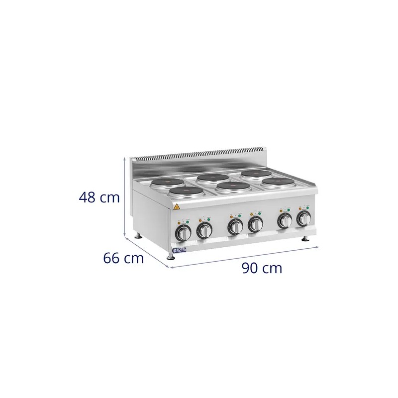 Royal Catering Elektroherd Gastro sähköliesi 12 kW 6 levyä 90 x 65 cm Pro 650 Series