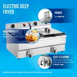 Royal Catering sähköinen kaksoisfrysääjä 2 x 16 l 12 000 W 400 V