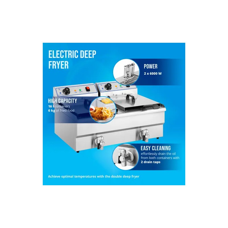 Royal Catering sähköinen kaksoisfrysääjä 2 x 16 l 12 000 W 400 V