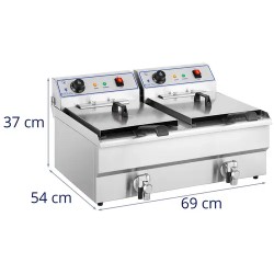 Royal Catering sähköinen kaksoisfrysääjä 2 x 16 l 12 000 W 400 V