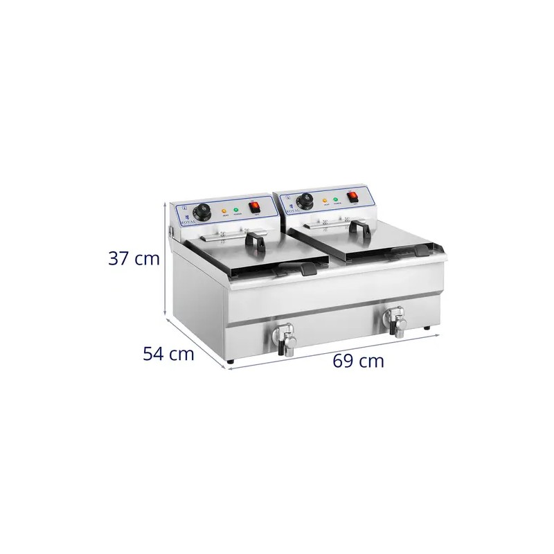Royal Catering sähköinen kaksoisfrysääjä 2 x 16 l 12 000 W 400 V