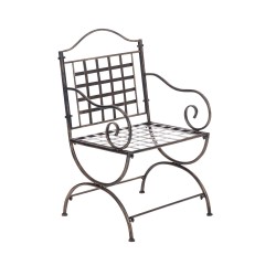 Nostalginen rautainen puutarhatuoli käsintehdyllä antiikkipatinalla