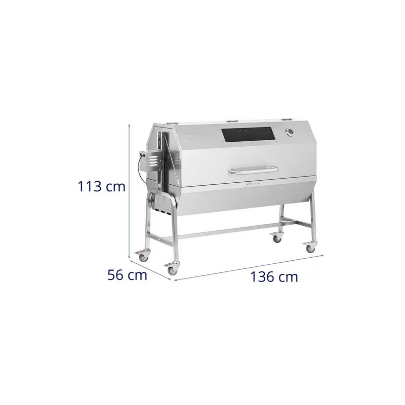 Royal Catering vartaagrilli moottorilla 40 kg, vartalon pituus 138 cm, ruostumaton teräs