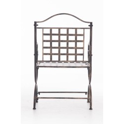 Nostalginen rautainen puutarhatuoli käsintehdyllä antiikkipatinalla