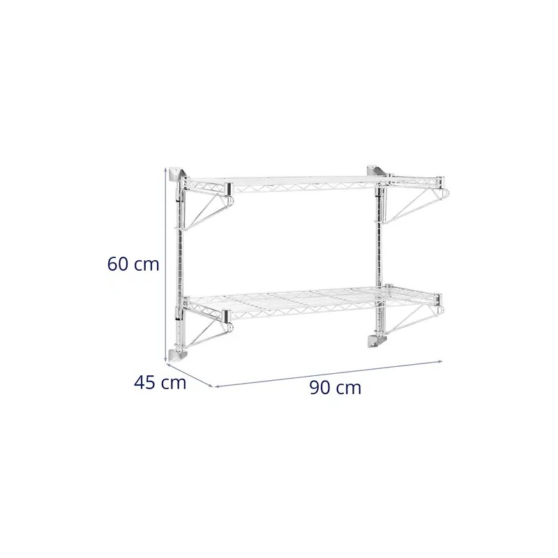 Royal Catering seinähylly 2 hyllytasoa 90 x 35 cm hiiliteräs