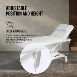 Sähköinen hoitopöytä Trento White, korkeussäätö 47-90 cm, kantavuus 150 kg, valkoinen
