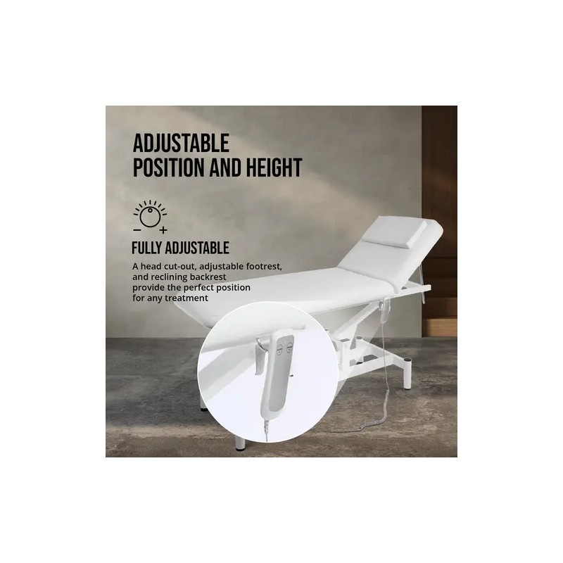 Sähköinen hoitopöytä Trento White, korkeussäätö 47-90 cm, kantavuus 150 kg, valkoinen