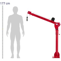 12 V latausnosturi vinssillä, 800 kg, 360° kääntyvä