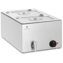 Bain marie ruoanlämmitin 600 W 2 GN 1 2 poistohana