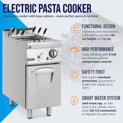 Royal Catering Pro 730 sähköinen pastakeitin 9 kW 400 V 40 x 73 cm