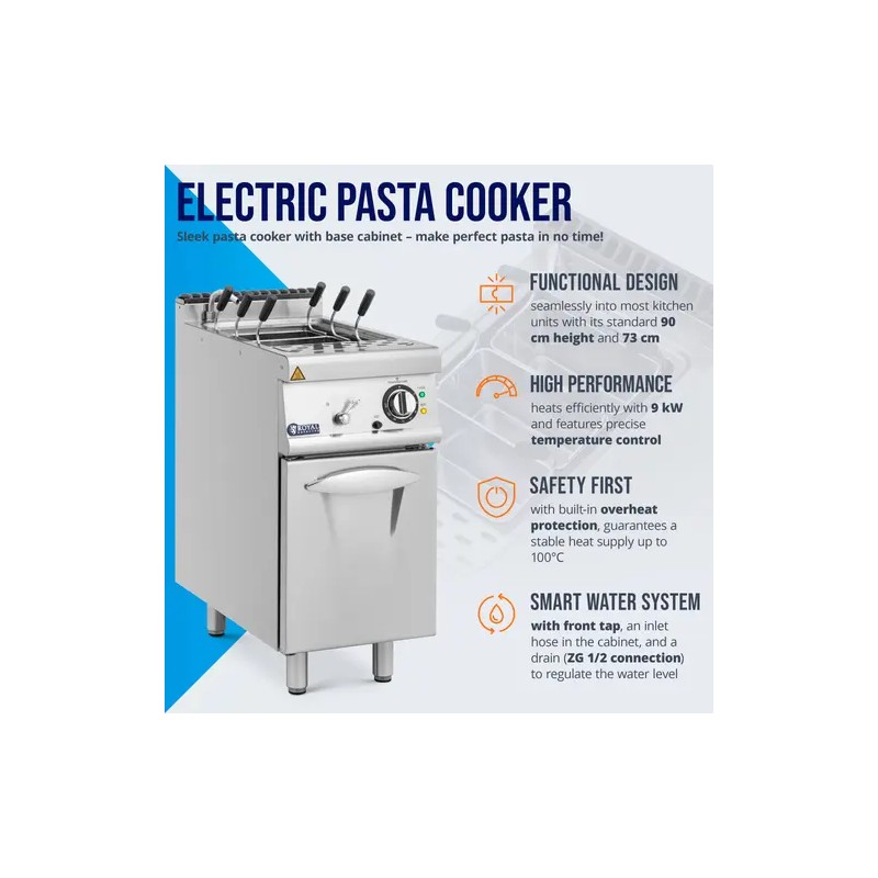 Royal Catering Pro 730 sähköinen pastakeitin 9 kW 400 V 40 x 73 cm