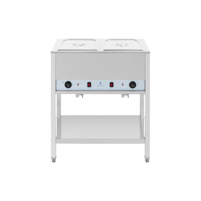 Royal Catering Bain Marie -lämmitin alustalla 1265 W 2 x GN 1/1