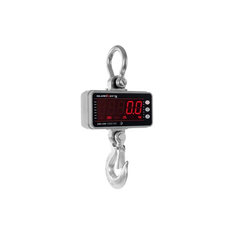 Steinberg Systems SBS-KW-1000/10O digitaalinen nosturivaaka 1000 kg, 0,5 kg tarkkuus, LED-näyttö ja kaukosäädin
