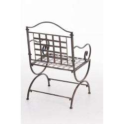 Nostalginen rautainen puutarhatuoli käsintehdyllä antiikkipatinalla