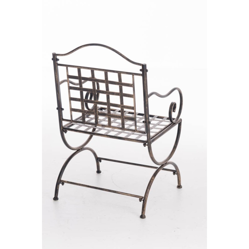 Nostalginen rautainen puutarhatuoli käsintehdyllä antiikkipatinalla