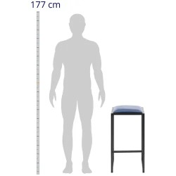 Baarijakkarat 2 kpl, musta/sininen, pehmustetut, 64 cm, Royal Catering