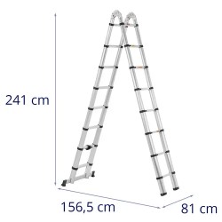 Alumiiniset teleskooppitikkaat 16 askelmaa, korkeus 0,92–5 m / 2,42 m