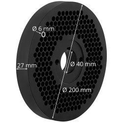 Wiesenfield WIE-PM-1000 pelletiprässin matriisi 6 mm Ø 200 mm
