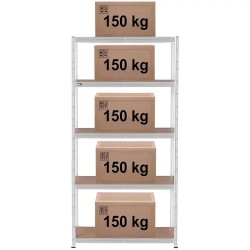 MSW raskashylly 100 x 50 x 200 cm, harmaa, 5 hyllytasoa 14.95 kg