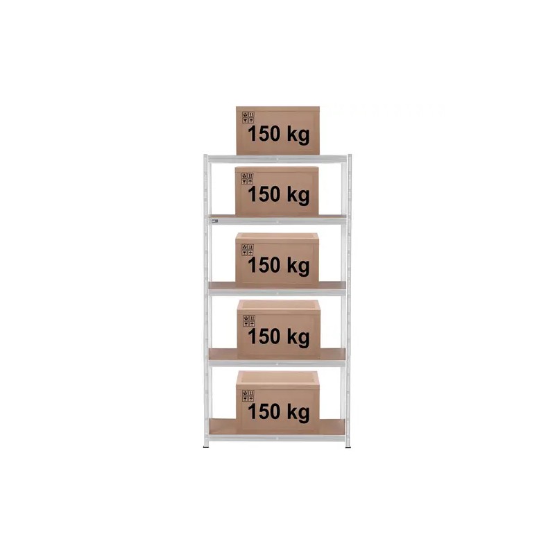 MSW raskashylly 100 x 50 x 200 cm, harmaa, 5 hyllytasoa 14.95 kg