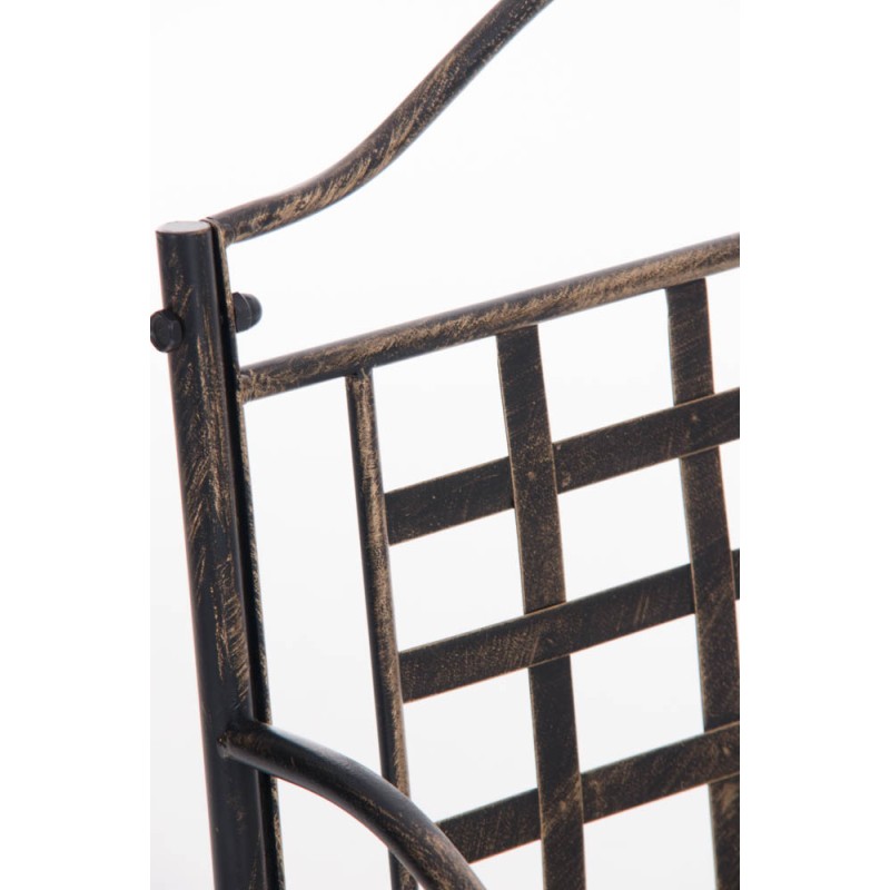 Nostalginen rautainen puutarhatuoli käsintehdyllä antiikkipatinalla