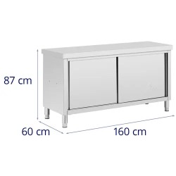 Royal Catering ECO ruostumattomasta teräksestä valmistettu läpilastauskaappi 160 x 60 cm