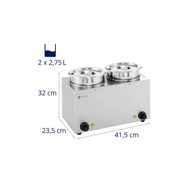 Royal Catering RCBM-2/4R keittolämmitin 2 x 2,75 l 300 W