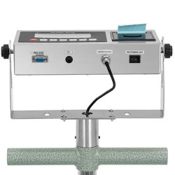 Alustavaaka 600 kg / 0,1 kg 60 x 50 cm LCD-näytöllä ja etikettitulostimella, pyörillä