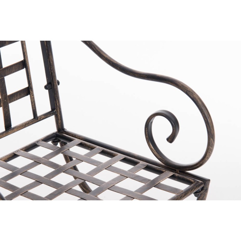 Nostalginen rautainen puutarhatuoli käsintehdyllä antiikkipatinalla