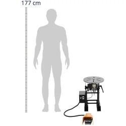 Hitsauspyörityspöytä 350 kg, kallistus 0–135° ja jalkapedaali