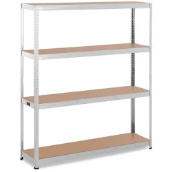 MSW Raskashylly 160 x 40 x 180 cm harmaa 4 hyllyä 150 kg hylly 16 10 kg