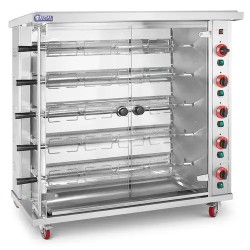 Royal Catering kaasugrilli 5 vartaalla infrapunapolttimet ja valaistus