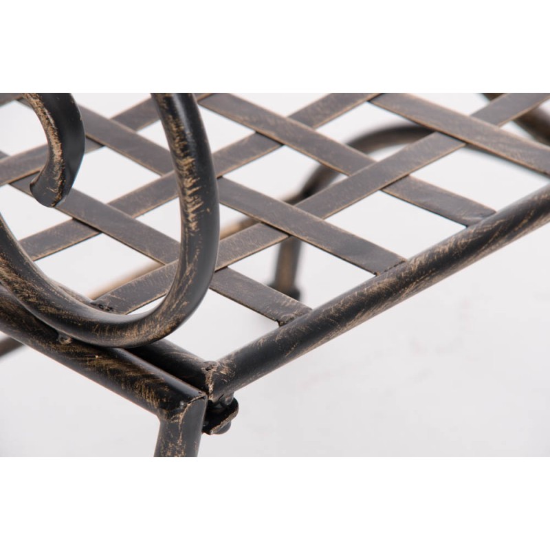 Nostalginen rautainen puutarhatuoli käsintehdyllä antiikkipatinalla