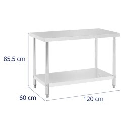 Royal Catering RCAT-120/60-NW ruostumattomasta teräksestä valmistettu työpöytä 120 x 60 cm
