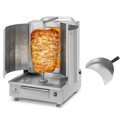 Kaasugrilli doner lihalle 3 poltinta 12 kW 40 kg kapasiteetti ruostumaton teräs