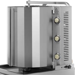 Kaasugrilli doner-lihalle 3 poltinta 12 kW 40 kg kapasiteetti ruostumaton teräs