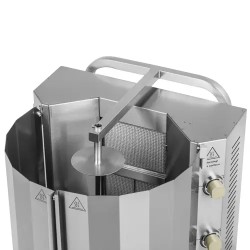 Kaasugrilli doner-lihalle 3 poltinta 12 kW 40 kg kapasiteetti ruostumaton teräs