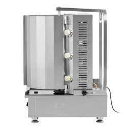 Kaasugrilli doner-lihalle 3 poltinta 12 kW 40 kg kapasiteetti ruostumaton teräs