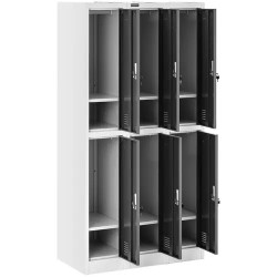 Fromm & Starck STAR_MCAB_15 lukittava teräskaappi 6 lokeroa harmaa