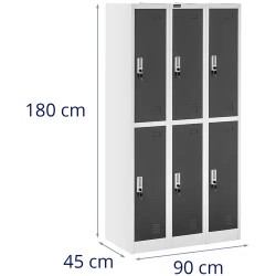 Fromm & Starck STAR_MCAB_15 lukittava teräskaappi 6 lokeroa harmaa