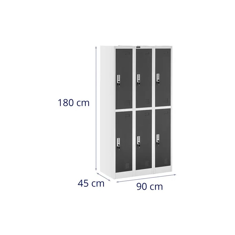 Fromm & Starck STAR_MCAB_15 lukittava teräskaappi 6 lokeroa harmaa