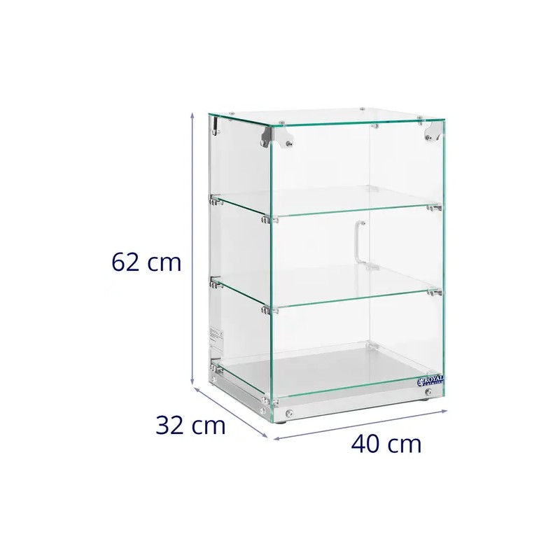 Royal Catering kakkuvitriini 60 l, 3 tasoa