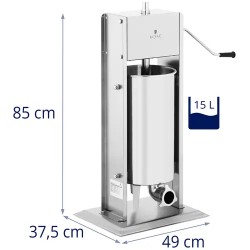 Royal Catering RCWV-15L pystysuora makkaran täyttölaite, 15 l, ruostumaton teräs
