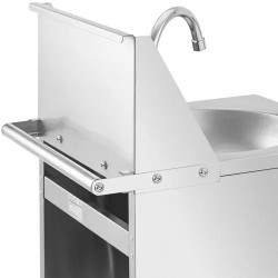 Royal Catering mobiili allas ruostumattomasta teräksestä jalkapedaalilla ja 2 x 15 l vesisäiliöllä