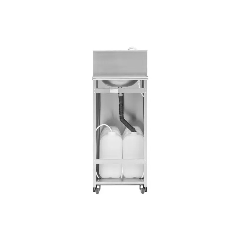 Royal Catering mobiili allas ruostumattomasta teräksestä jalkapedaalilla ja 2 x 15 l vesisäiliöllä