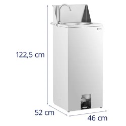 Royal Catering mobiili allas ruostumattomasta teräksestä jalkapedaalilla ja 2 x 15 l vesisäiliöllä