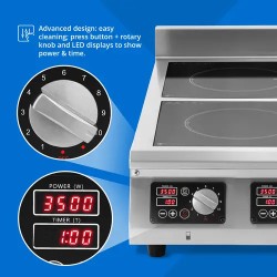Royal Catering Induktiolevy 2 x 28 cm 400 V Timer