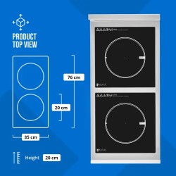 Royal Catering Induktiolevy 2 x 28 cm 400 V Timer